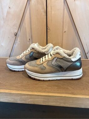 Voile Blanche Platform Sneakers with Shearling Lining